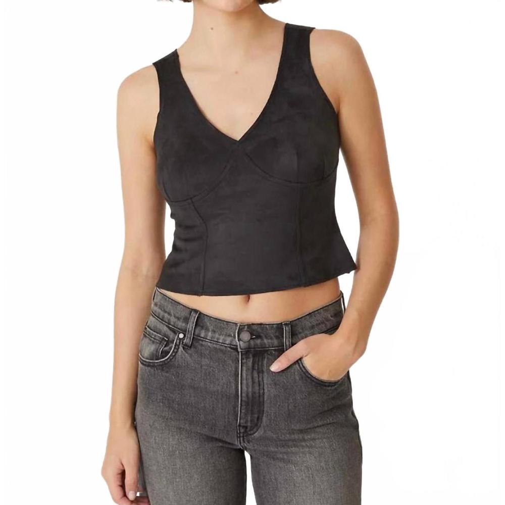 NEW LEVEL99 francis faux suede tank in timeless